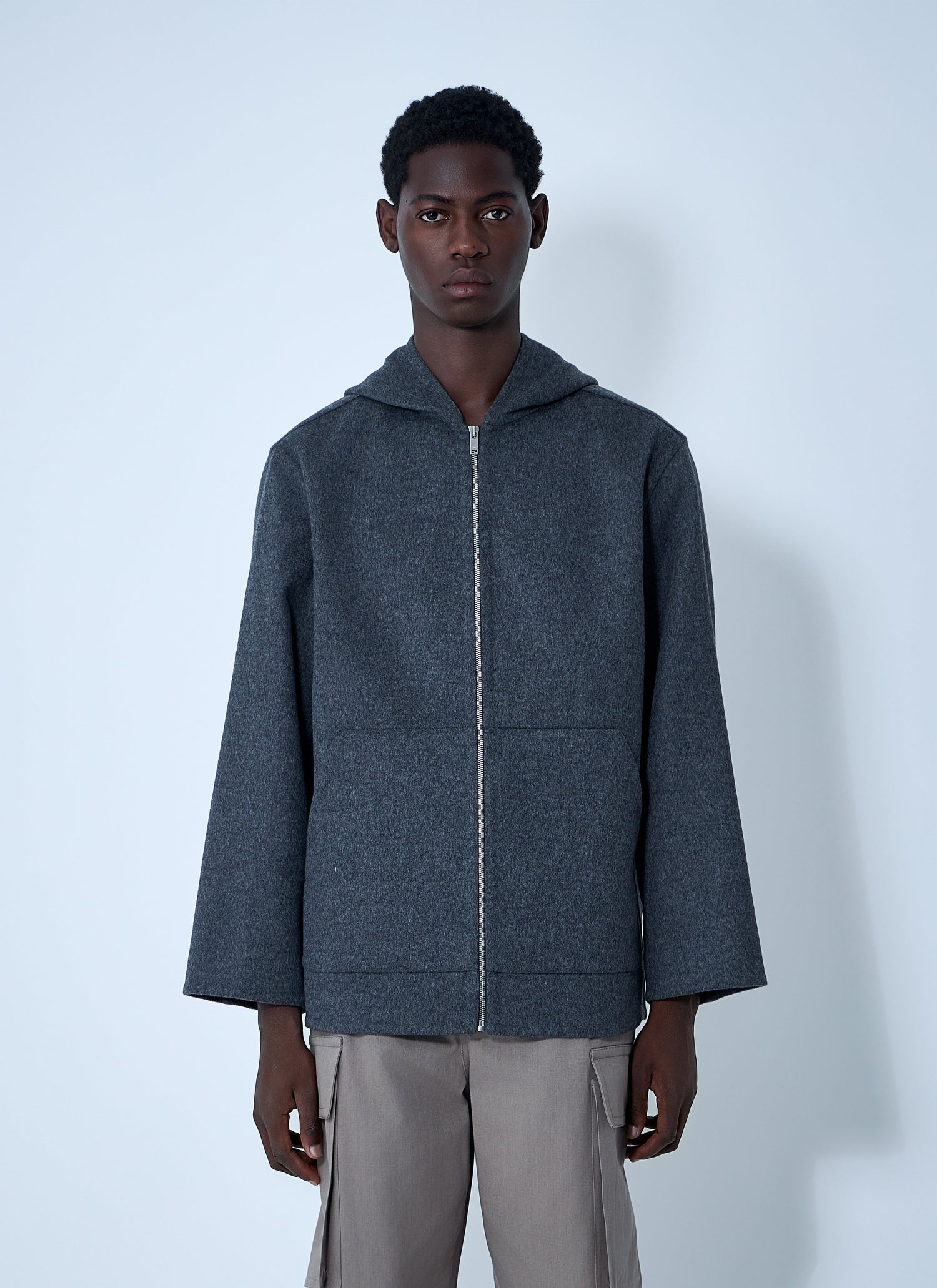 Bottega Veneta Men Double Face Wool Hooded Jacket by Luosophy
