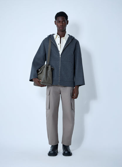 Bottega Veneta Men Double Face Wool Hooded Jacket by Luosophy