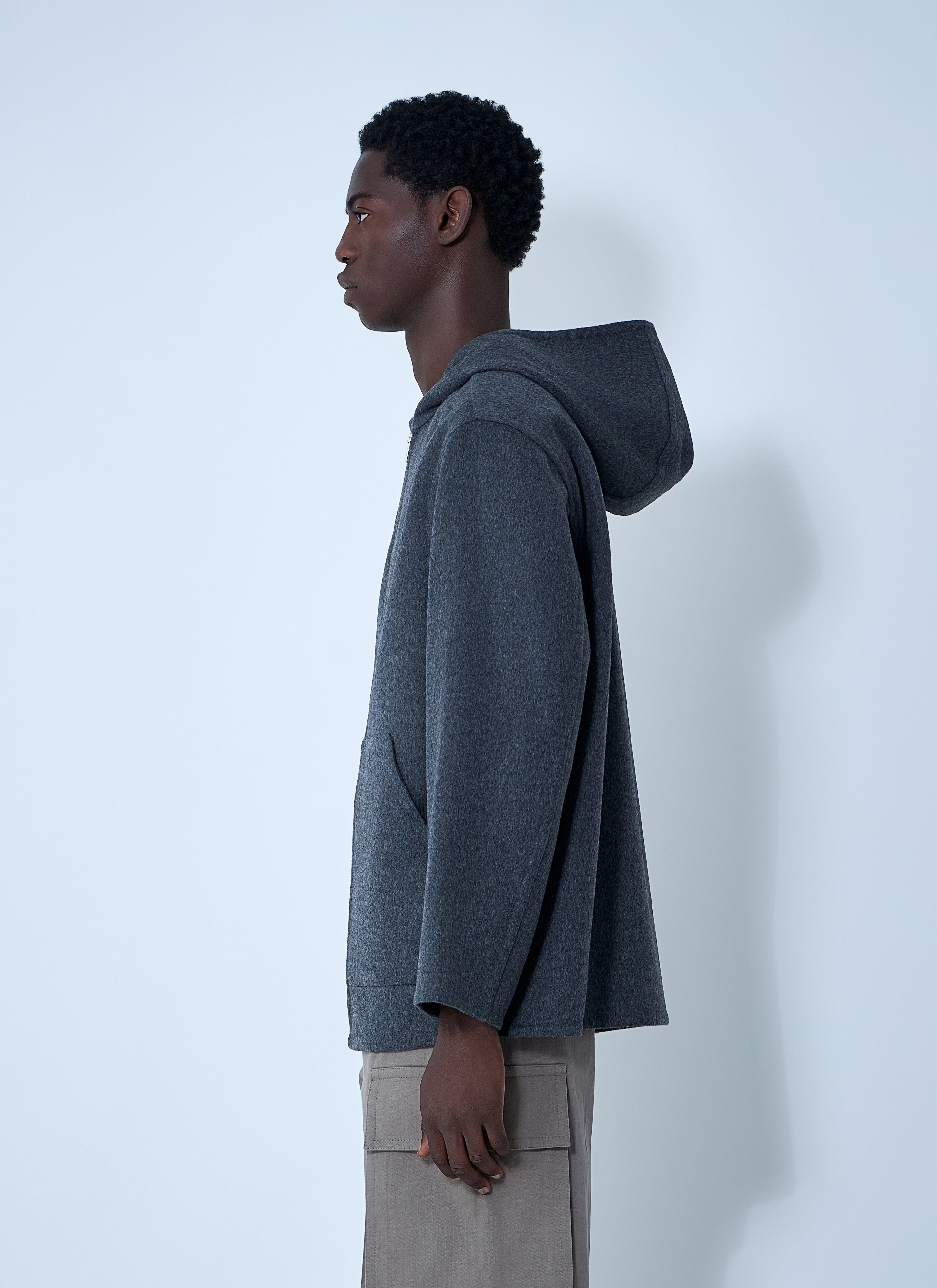 Bottega Veneta Men Double Face Wool Hooded Jacket by Luosophy