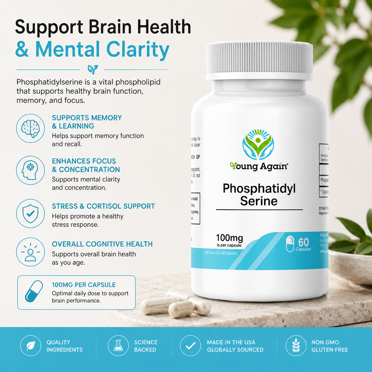 PS (Phosphatidyl Serine) - Brain Supplement by Young Again