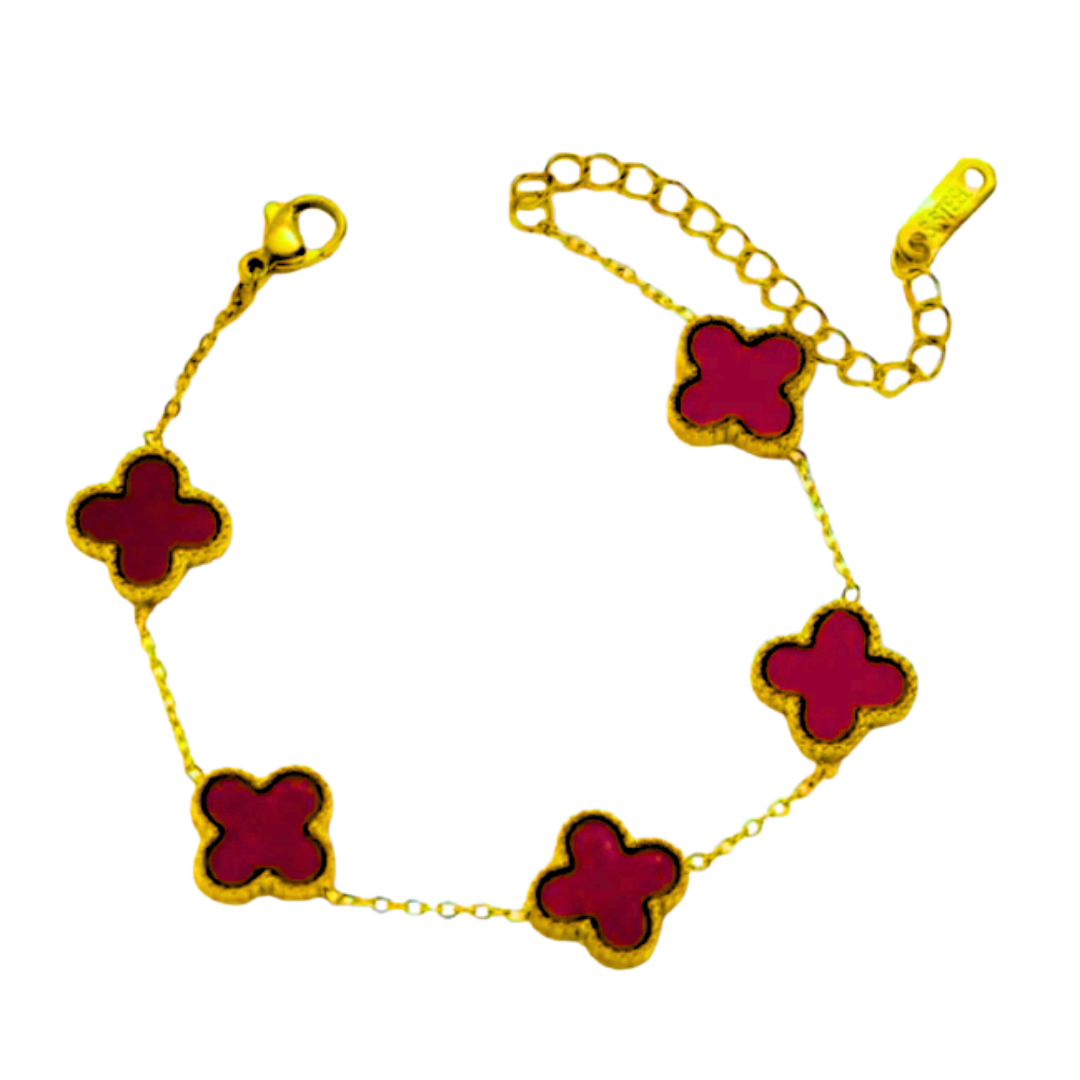 Clara Clover Red Charm Bracelet by Farmacias Savia