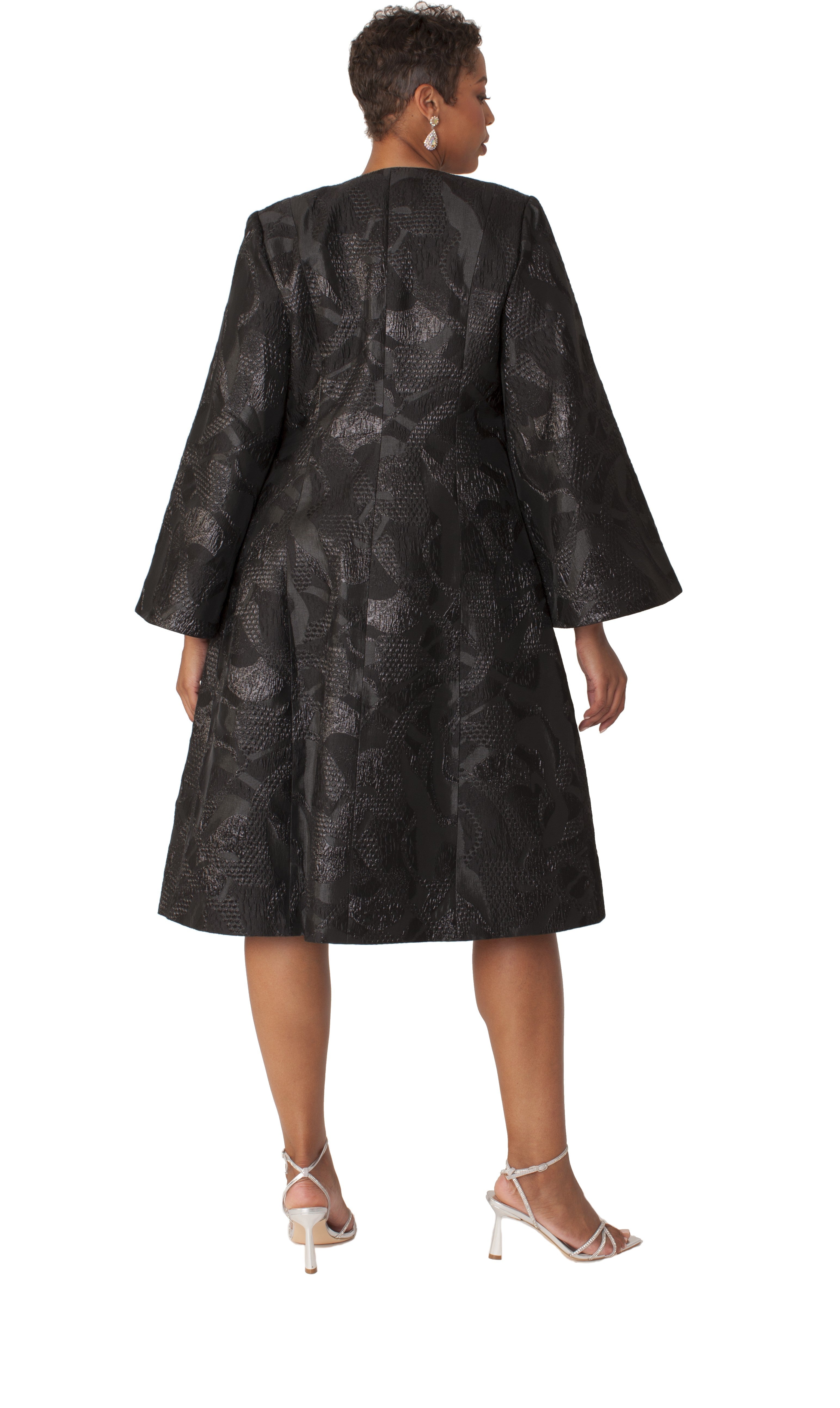 Brocade Jacket Dress &amp; Dress Set with Bell Sleeves- 4852 by Tally Taylor