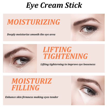 Snail Eye Cream Stick Collagen Fade Fine Lines Wrinkle Lightening Dark Circles Firming Eye Bags Puffiness Moisturizing Eye Cream by Korean Skin Care