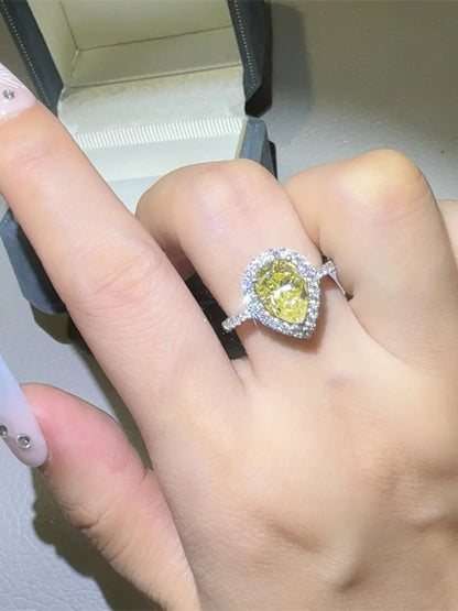 2 Carat Sparkala™ 925 Sterling Silver Teardrop Shape Ring by Sparkala