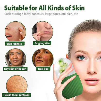 2024 New Ice Roller for Face and Eye, Ice Face Roller, Facial Beauty Ice Roller Skin Care Tools, Ice Cube Face Massage, Silicone Ice Mold for Face Care by Korean Skin Care