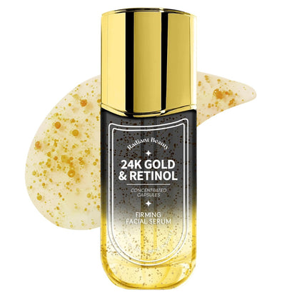24K Gold &amp; Retinol Firming Serum - Moisturizing, &amp; Protecting - Reduces Dark Spots &amp; Wrinkles - Dermatologist Tested, Korean Skin Care - 1.69 FL.OZ. by Korean Skin Care