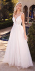Cinderella Divine CB072W Layered A-Line Tulle Bridal Gown Embroidered Bodice by DiscountDressShop