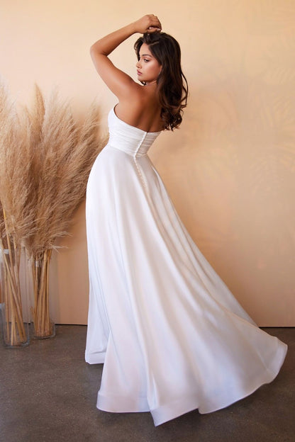 Cinderella Divine CD0166W Satin Strapless A-Line Ball Gown Sweetheart Neck by DiscountDressShop