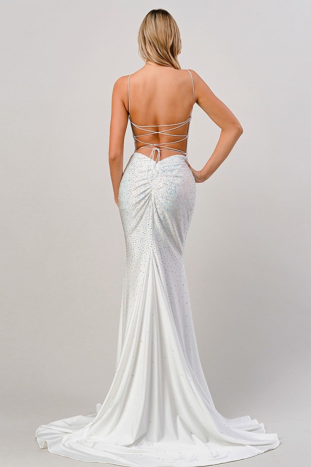 Cinderella Divine CD0179 Long Rhinestone Fitted Formal Dress by DiscountDressShop