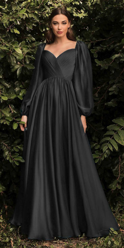 Cinderella Divine CD243 Long Sleeve A-Line Dress by DiscountDressShop