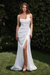 Ladivine CD355W Strapless Scoop Neckline Chiffon Gown by DiscountDressShop