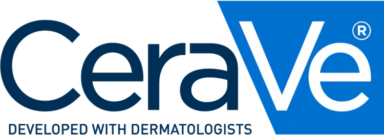 CeraVe logo with 'Developed with Dermatologists' text on a blue background