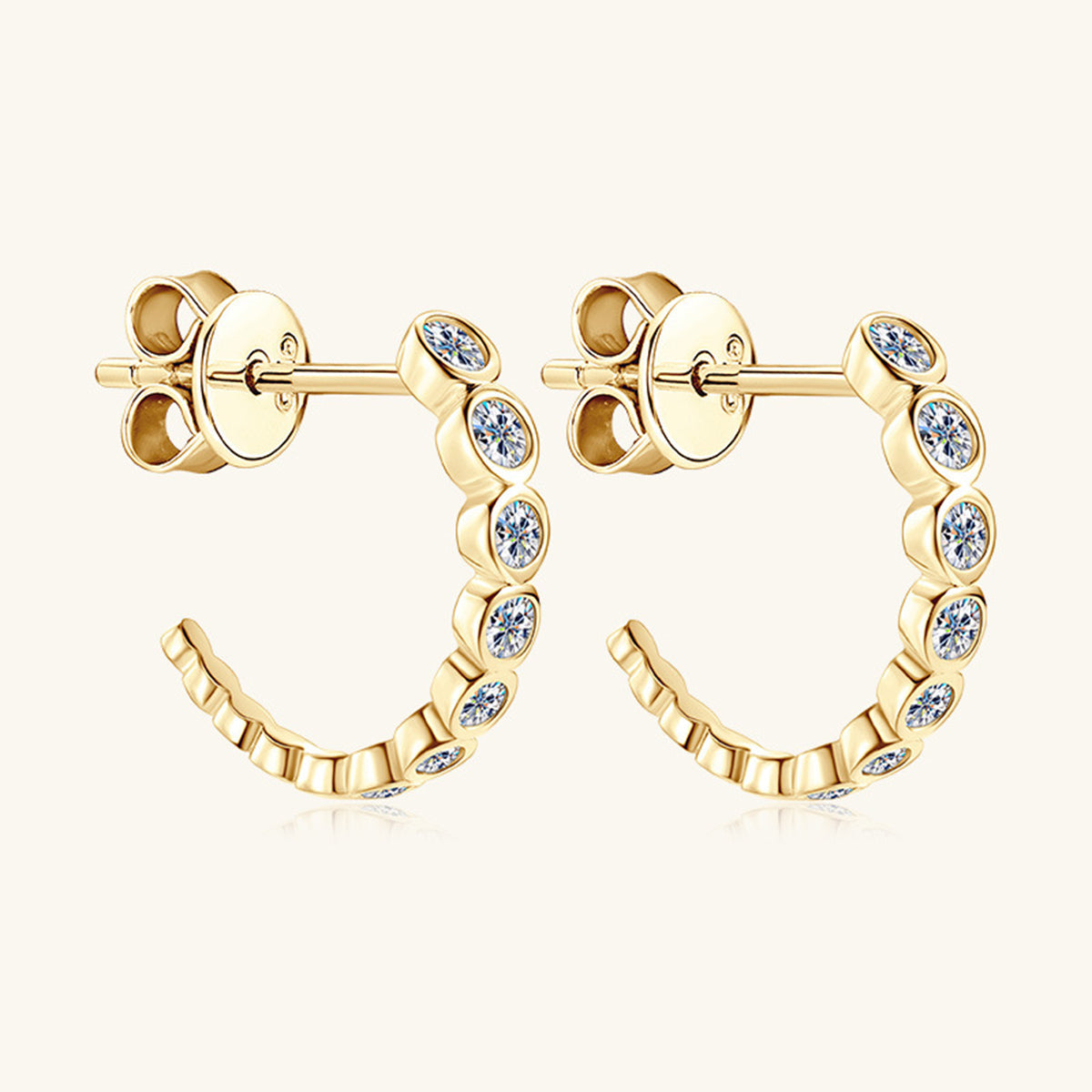 Inlaid Sparkala™ Pure Sterling Silver C-Hoop Earrings by Sparkala