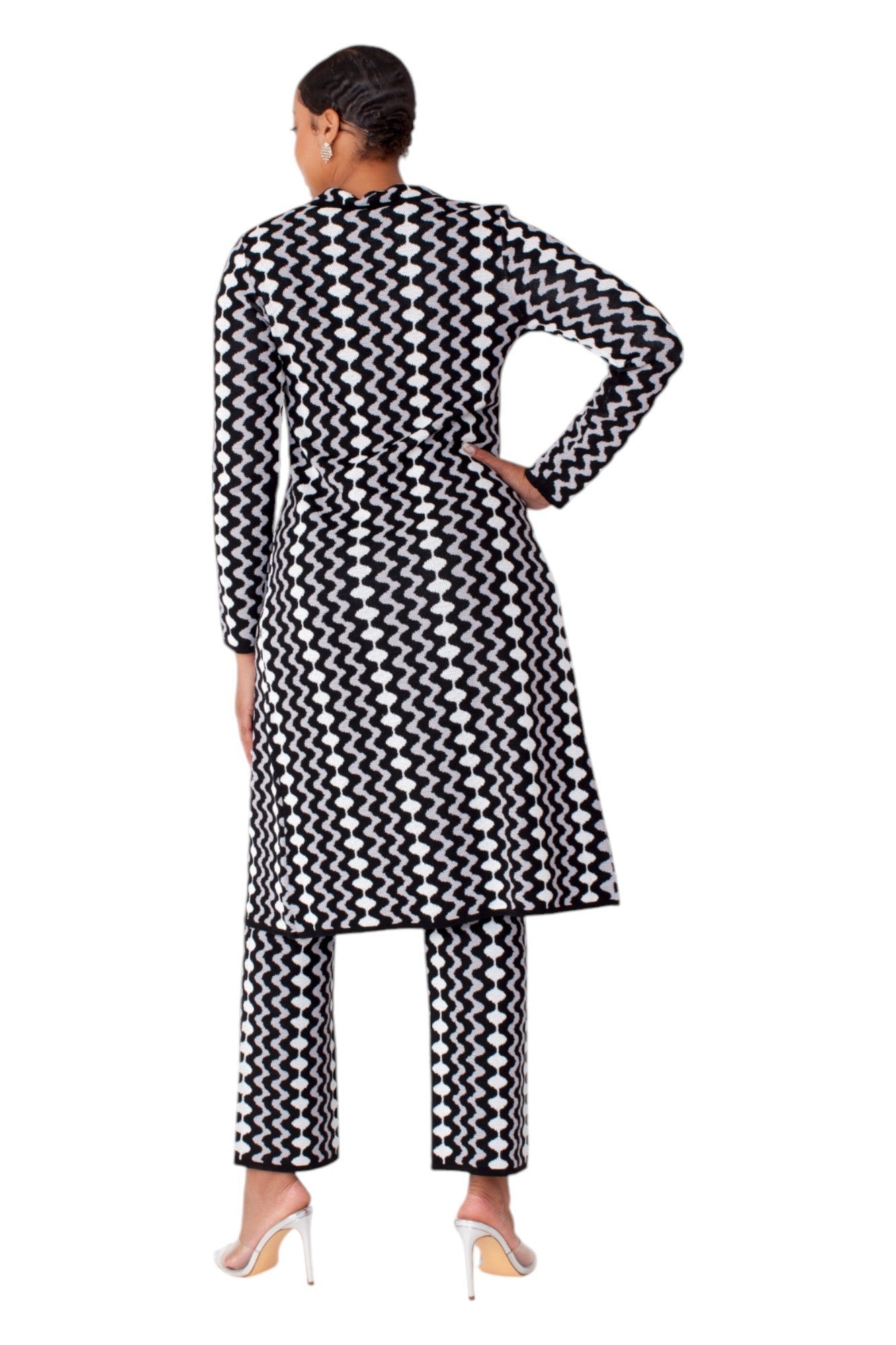 Chevron Knit Duster Coat &amp; Pant Set- 51007 by Tally Taylor