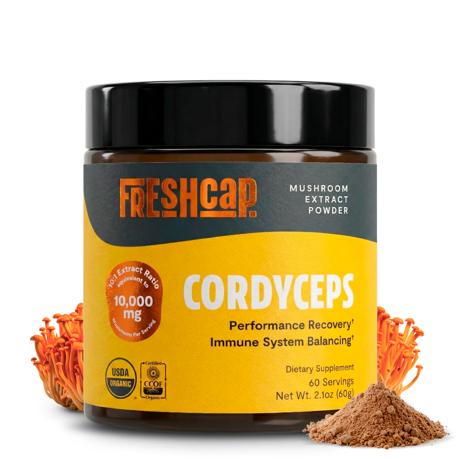 Cordyceps Mushroom Extract Powder by FreshCap Mushrooms