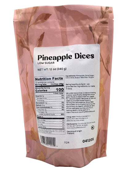 Pineapple Dices, Low Sugar by Country Life Natural Foods