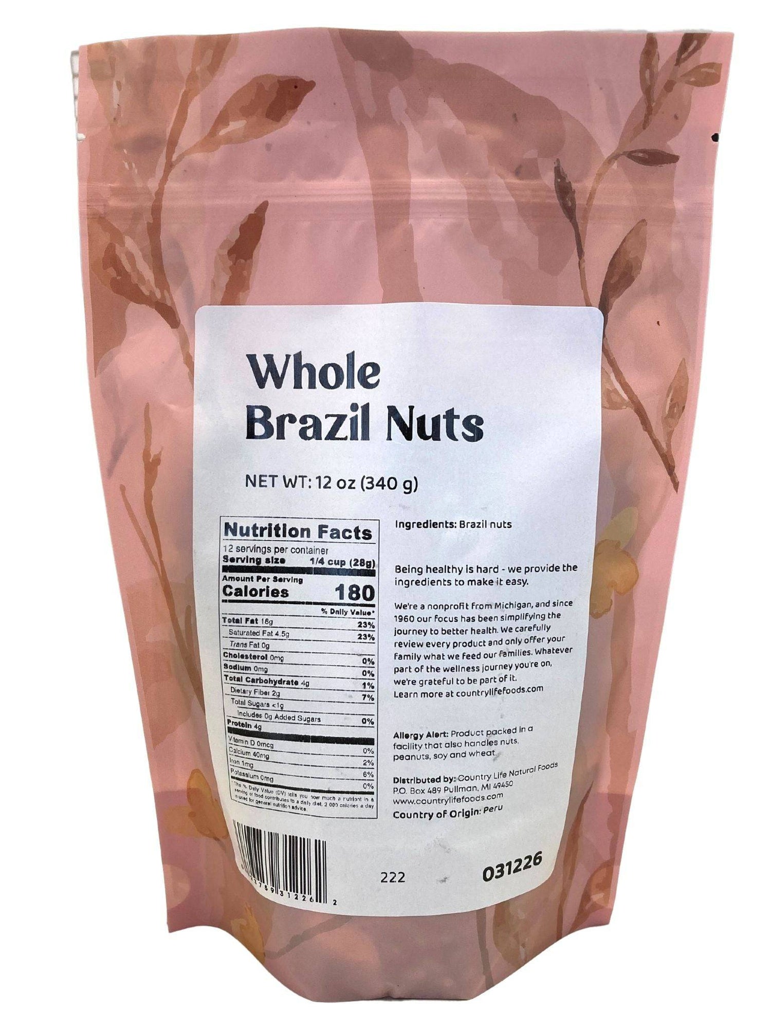 Brazil Nuts, Whole by Country Life Natural Foods