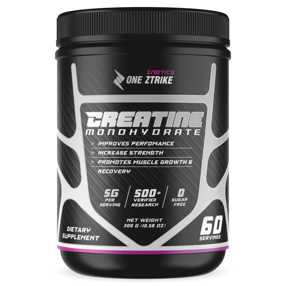 Creatine Monohydrate Ultramicronized | 5g Per Serving, 60 Servings | ONE ZTRIKE by ZNETICS by Znetics