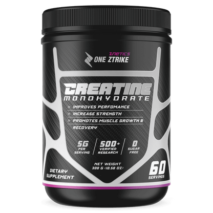 Creatine Monohydrate Ultramicronized | 5g Per Serving, 60 Servings | ONE ZTRIKE by ZNETICS by Znetics