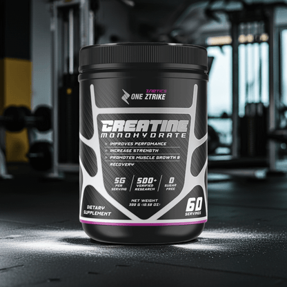 Creatine Monohydrate Ultramicronized | 5g Per Serving, 60 Servings | ONE ZTRIKE by ZNETICS by Znetics