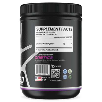 Creatine Monohydrate Ultramicronized | 5g Per Serving, 60 Servings | ONE ZTRIKE by ZNETICS by Znetics