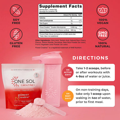 One Sol Creatine+ by ONE SOL™ | Natural Plant Based Supplements