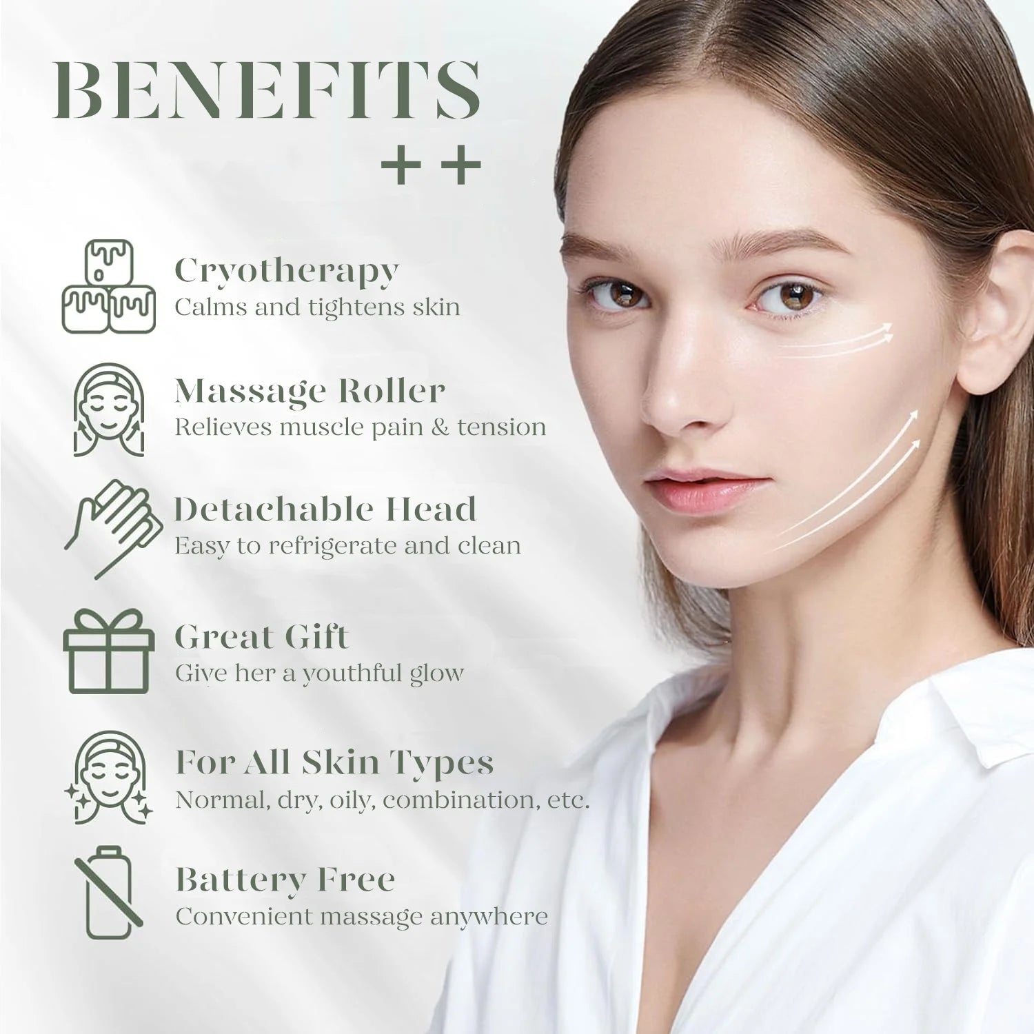 Ice Roller for Face &amp; Gua Sha, Ice Face Roller Massager Cryotherapy Reduces Puffiness, Pink by Korean Skin Care