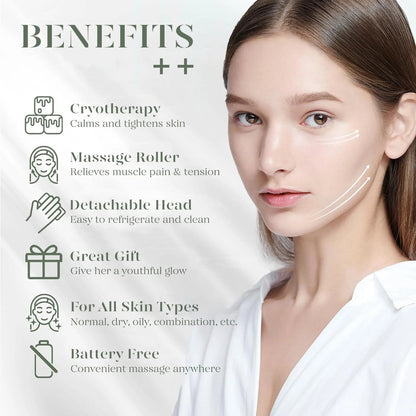 Ice Roller for Face &amp; Gua Sha, Ice Face Roller Massager Cryotherapy Reduces Puffiness, Pink by Korean Skin Care