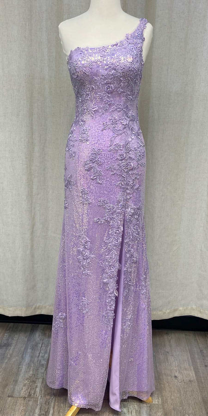 Nox Anabel D1158 Floor Length One Shoulder Strap Sequin Gown by DiscountDressShop