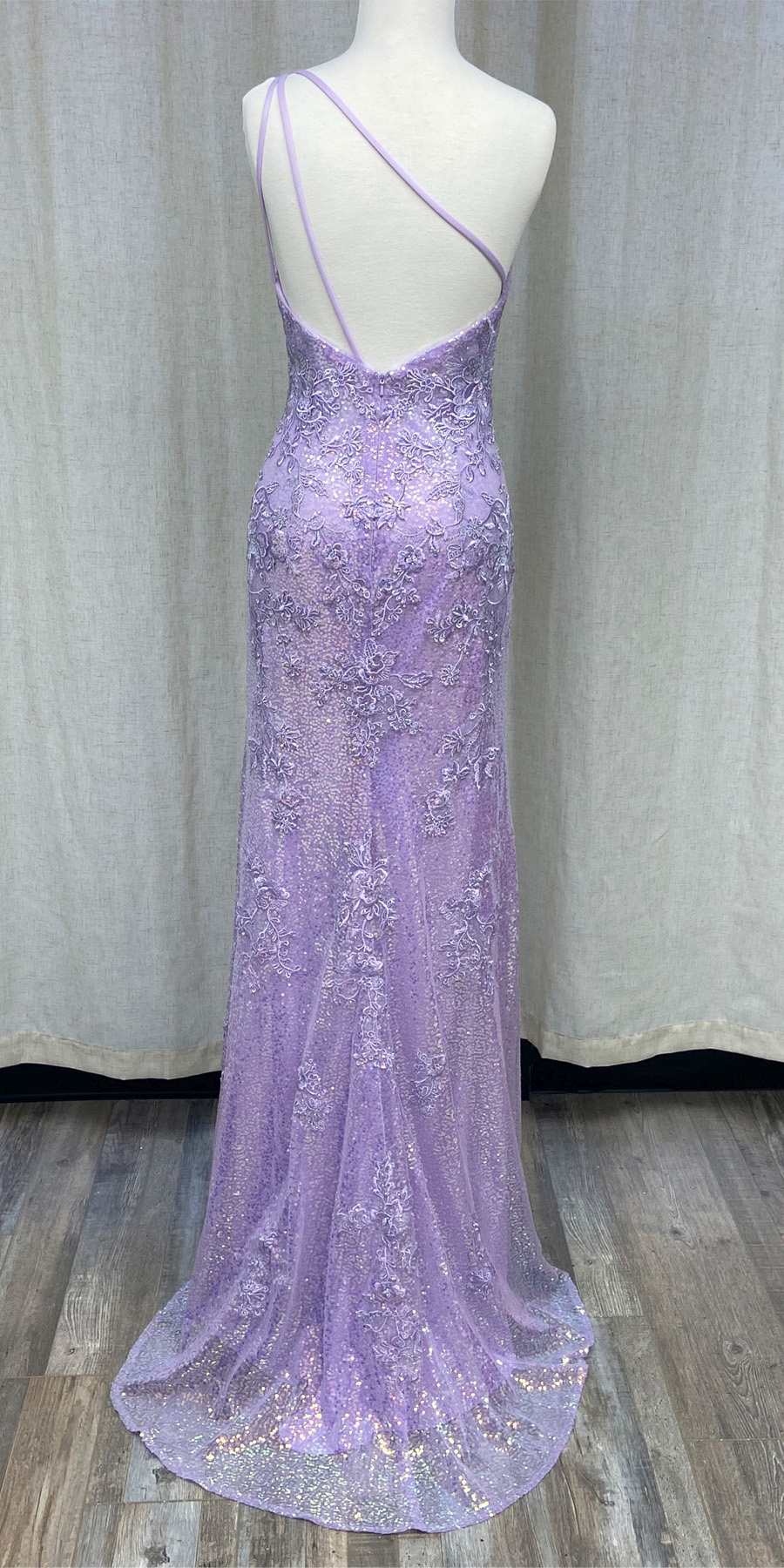 Nox Anabel D1158 Floor Length One Shoulder Strap Sequin Gown by DiscountDressShop