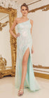 Nox Anabel D1158 Floor Length One Shoulder Strap Sequin Gown by DiscountDressShop