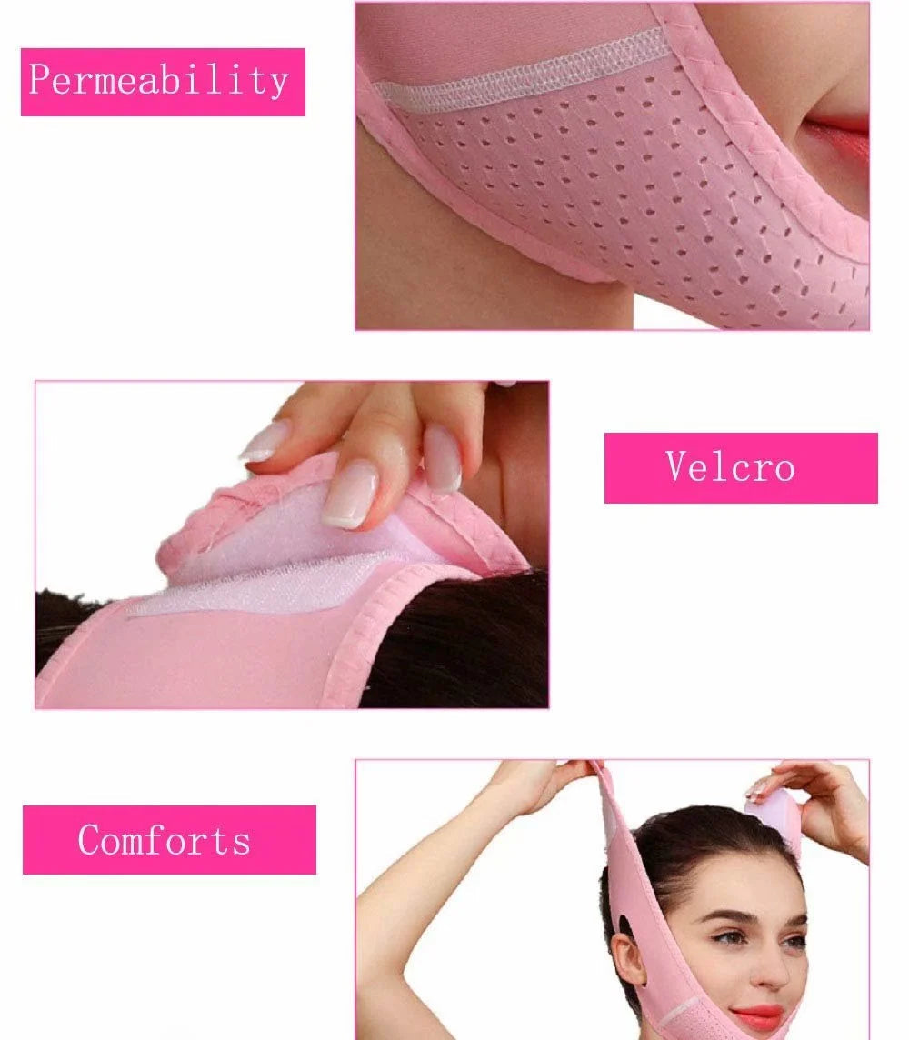 Reusable V Line Mask,V Shaped Face Mask for Sagging,Refined Jawline Support Strap,Adjustable Facial Slimming Strap,Chin up &amp; Face Lifting Belt by Korean Skin Care