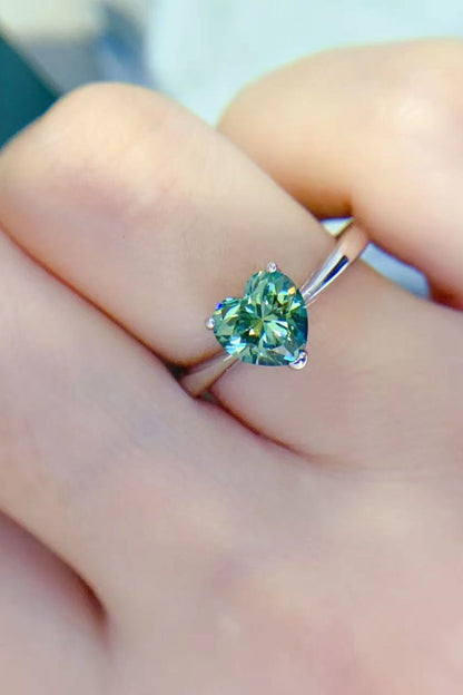 1 Carat Sparkala™ Heart Platinum Over Pure Sterling Silver Ring by Sparkala
