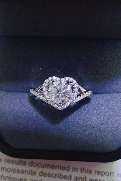 Adored 1 Carat Yellow Green Sparkala™ Platinum Over Pure Sterling Silver Heart Ring by Sparkala