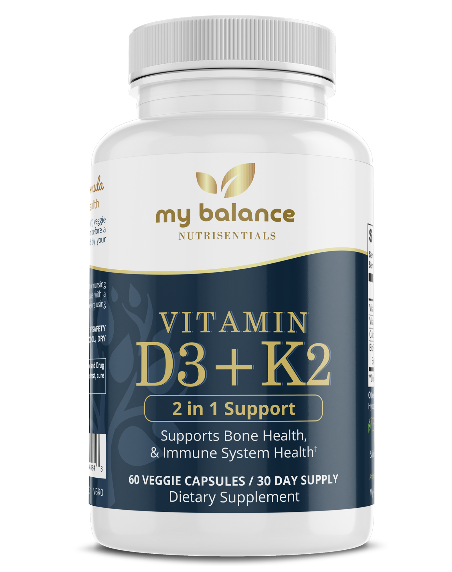 Vitamin D3 + K2 with BioPerine® by My Balance