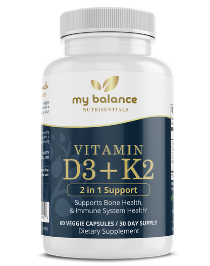 Vitamin D3 + K2 with BioPerine® by My Balance