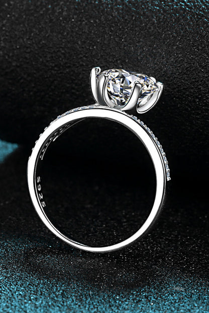 3 Carat Brilliant Round Cut Sparkala™ 6-Prong Offset Ring (Platinum Over Pure Sterling Silver) by Sparkala