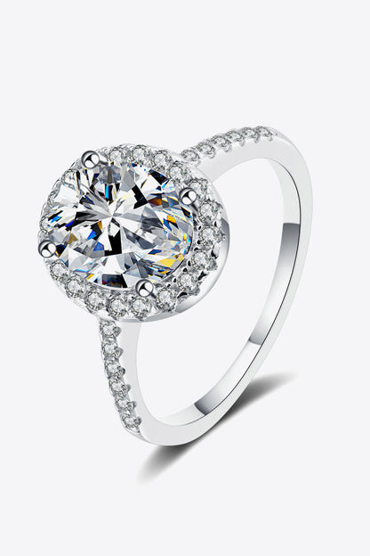 2 Carat Oval-Cut Sparkala™ 925 Sterling Silver Halo Ring by Sparkala