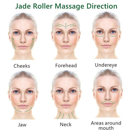 Gua Sha Facial Tools Jade Roller for Face - Facial Massage Tool for anti Aging Wrinkles and Skin Rejuvenate -100% Natural Jade Stone for Face Eyes (Jade Roller+Gua SHA) by Korean Skin Care