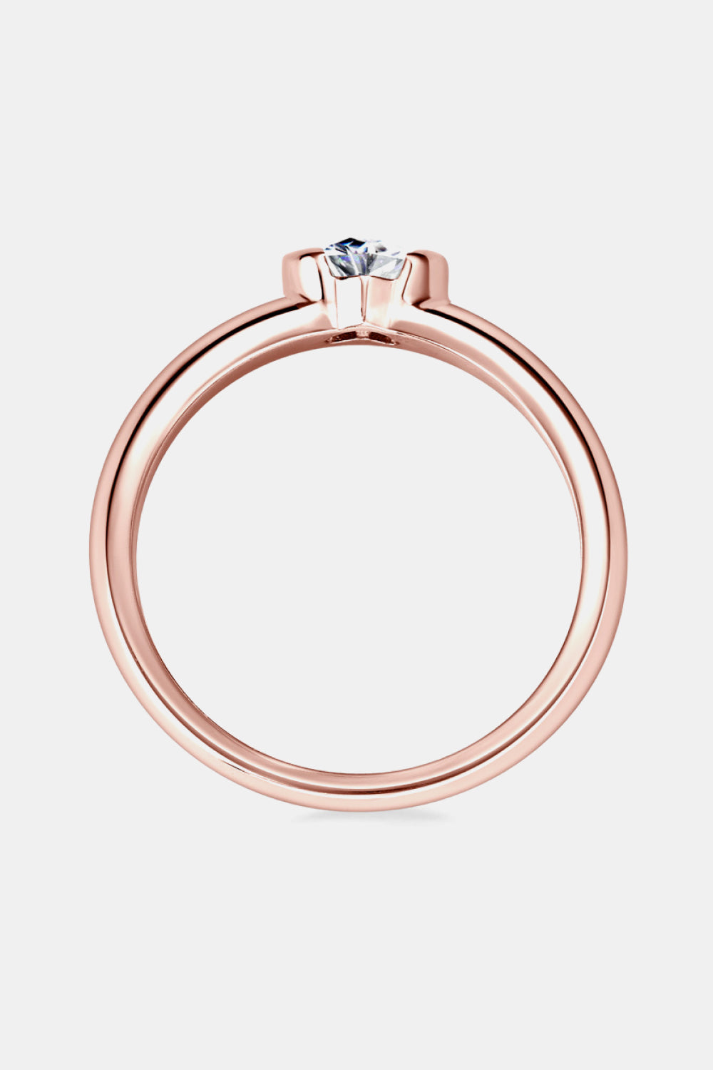 Sparkala™ 18k Rose Gold Over Pure Sterling Silver Heart Solitaire Ring by Sparkala
