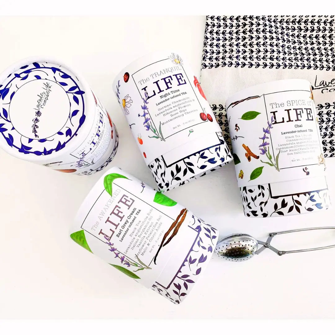 Lavender Tea - Set of 4 Full Size Loose Teas by Lavender Life Company