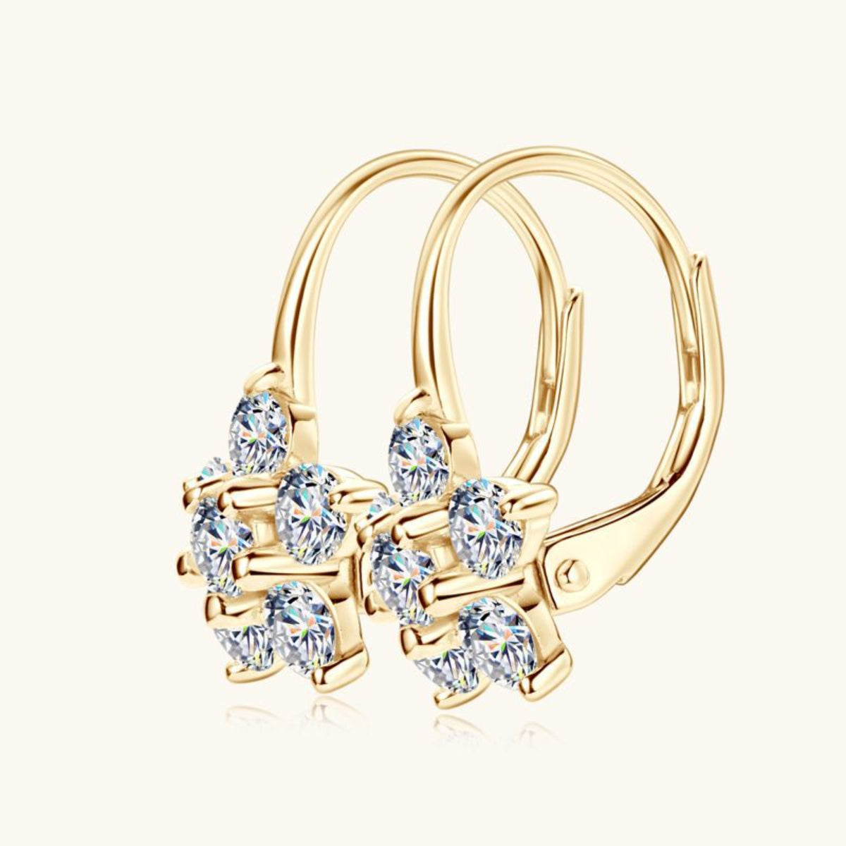 1.2 Carat Pure Sterling Silver Sparkala™ Flower Huggie Earrings by Sparkala