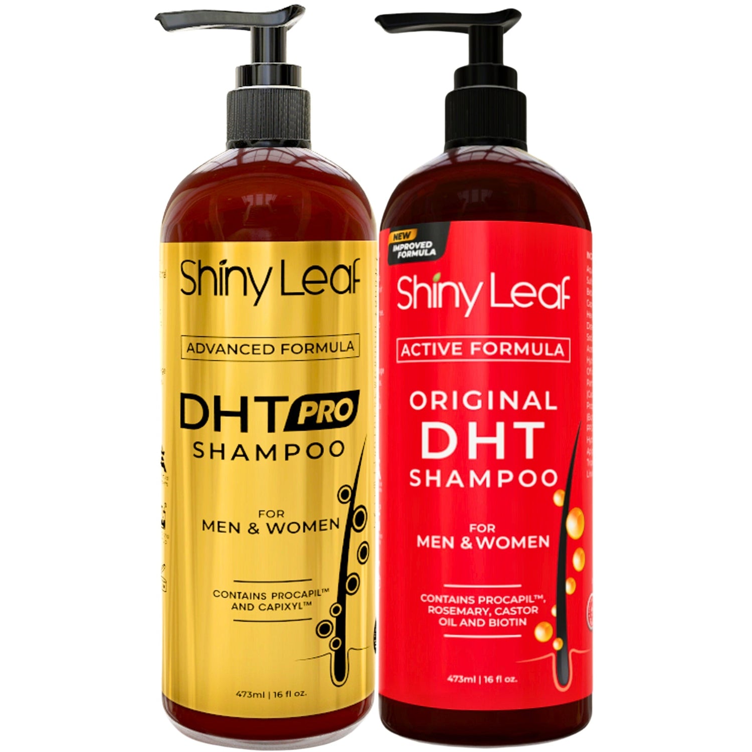 DHT Pro Shampoo and DHT Original Shampoo Bundle by Shiny Leaf
