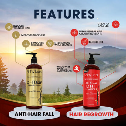 DHT Pro Shampoo and DHT Original Shampoo Bundle by Shiny Leaf