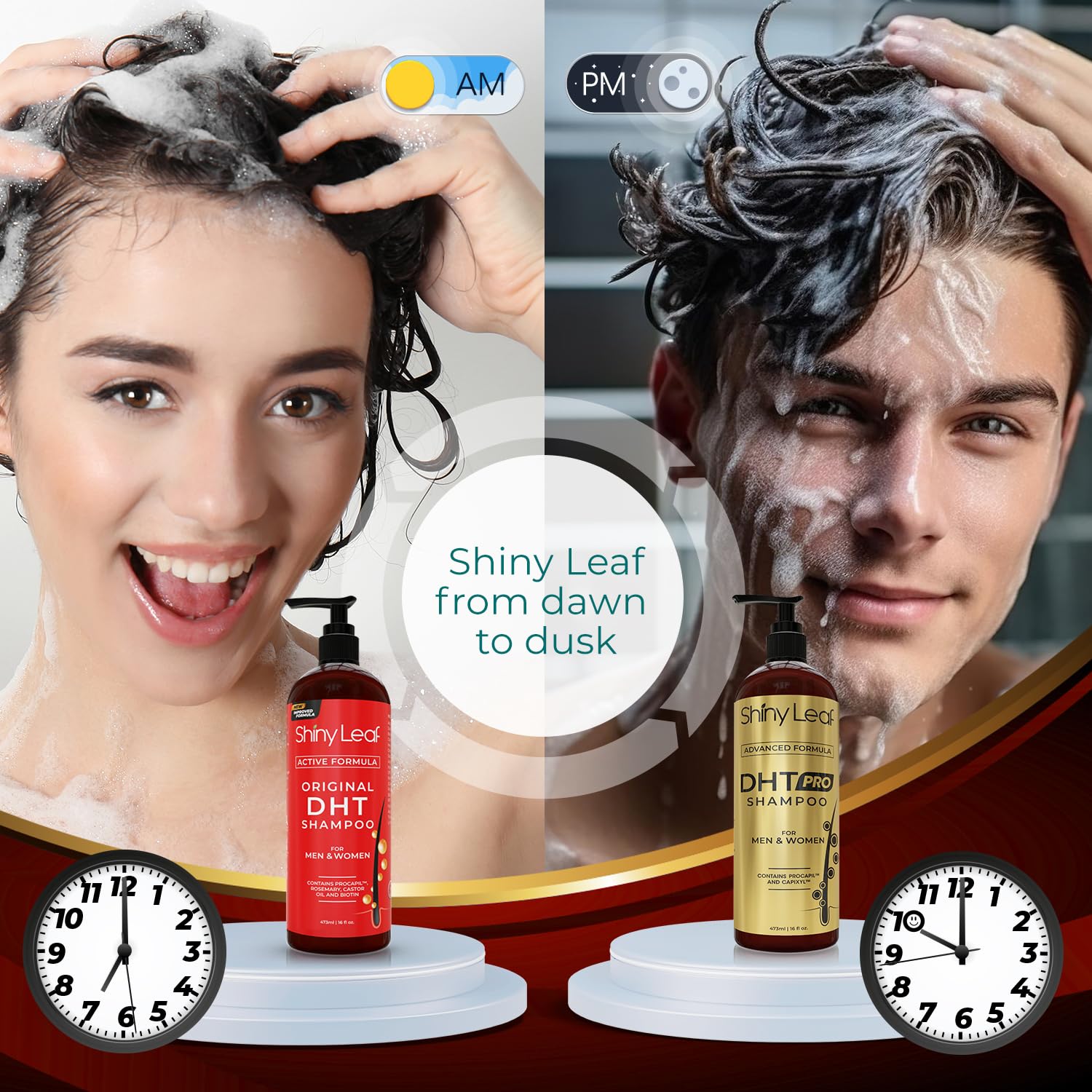 DHT Pro Shampoo and DHT Original Shampoo Bundle by Shiny Leaf