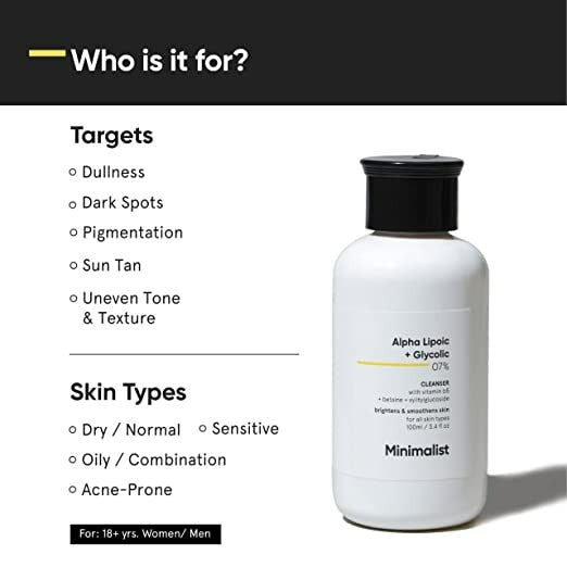 Minimalist Alpha Lipoic + Glycolic 07% Face Cleanser by Dista