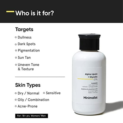Minimalist Alpha Lipoic + Glycolic 07% Face Cleanser by Dista