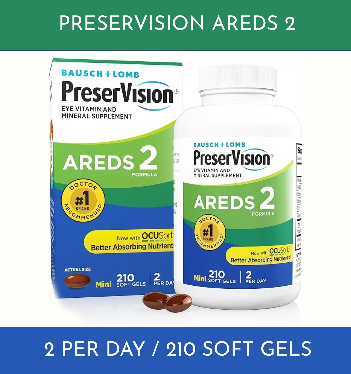 PreserVision AREDS 2 - 210 count Soft Gels - Eye Vitamin &amp; Mineral Supplement - EXP 08/2027 by BalanceX
