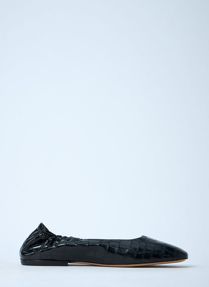 Dries Van Noten Women Croc-Embossed Ballerina Flats by Luosophy