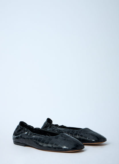 Dries Van Noten Women Croc-Embossed Ballerina Flats by Luosophy
